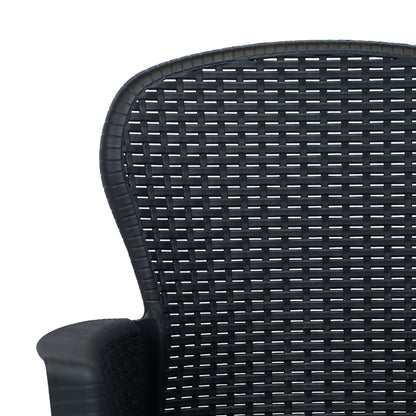 Outdoor Dining Set Anthracite Plastic, 100% polyester Large
