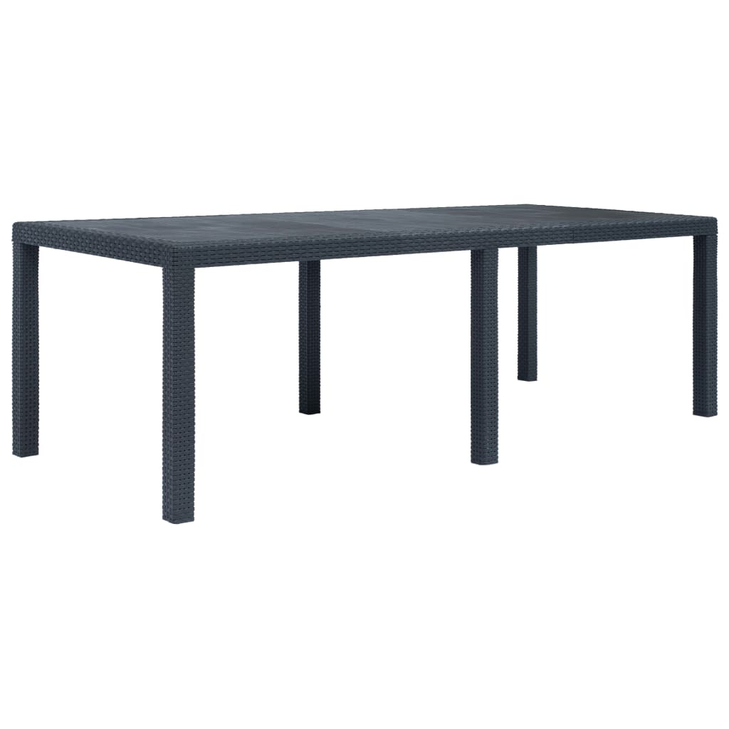 Outdoor Dining Set Anthracite Plastic, 100% polyester Large