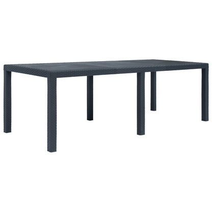 Outdoor Dining Set Anthracite Plastic, 100% polyester Large