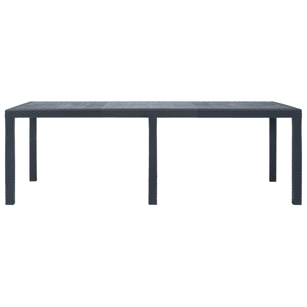 Outdoor Dining Set Anthracite Plastic, 100% polyester Large