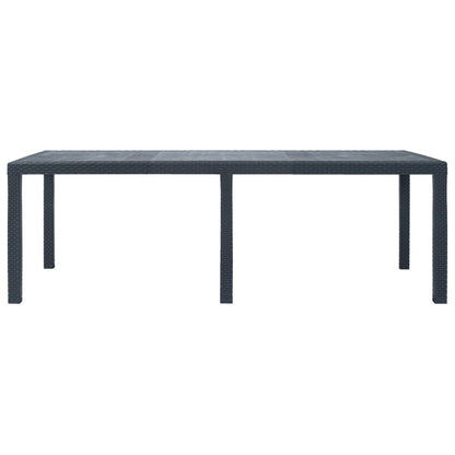 Outdoor Dining Set Anthracite Plastic, 100% polyester Large