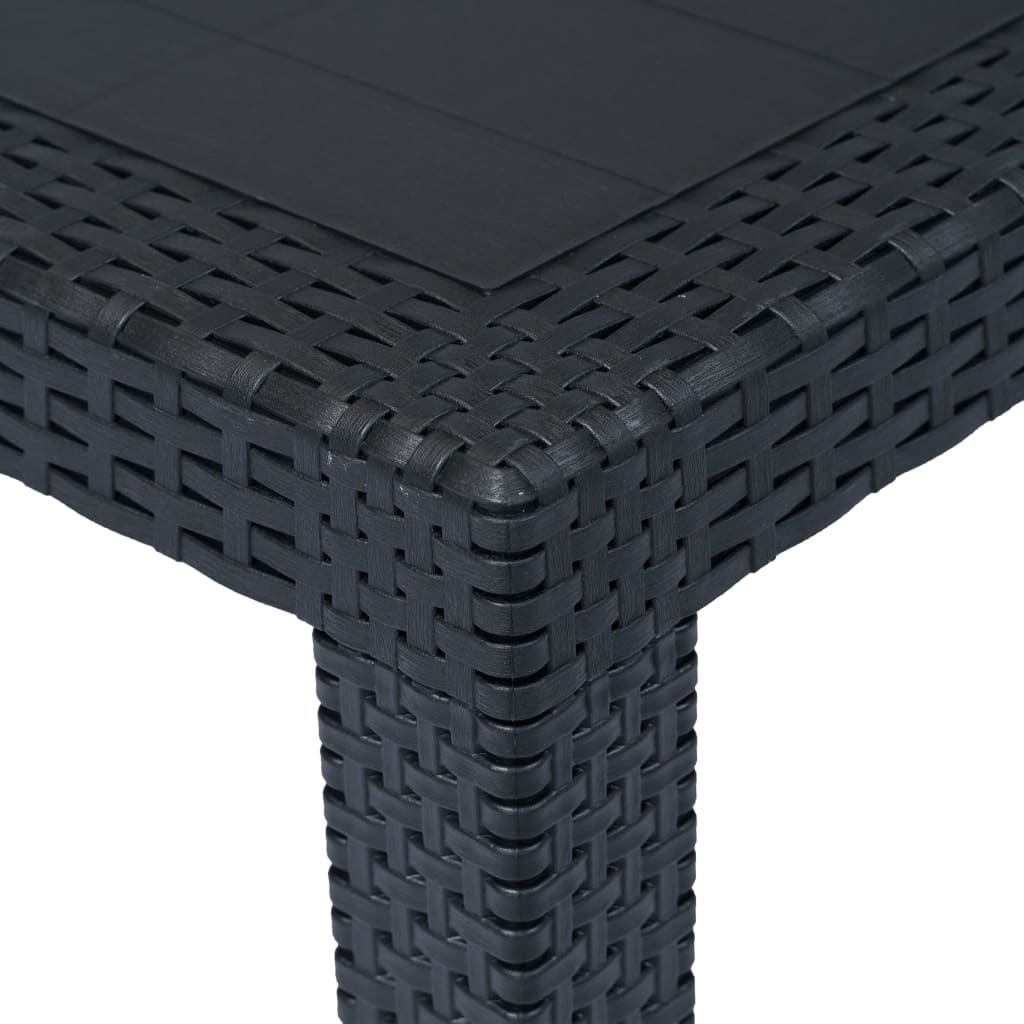 Outdoor Dining Set Anthracite Plastic, 100% polyester Large