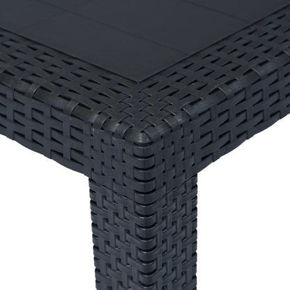 Outdoor Dining Set Anthracite Plastic, 100% polyester Large