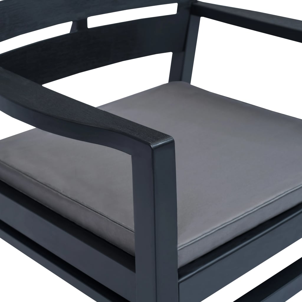 Patio Lounge Set Set of 4 Anthracite Plastic Medium Lightweight