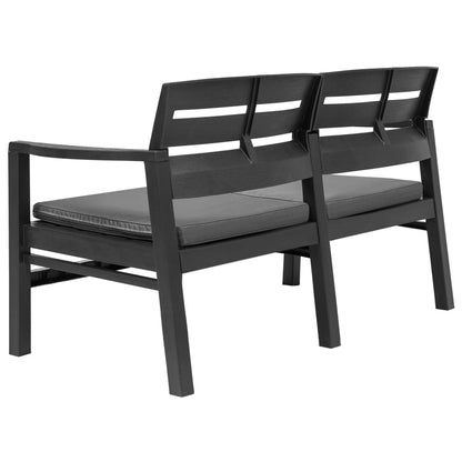 Patio Lounge Set Set of 4 Anthracite Plastic Medium Lightweight