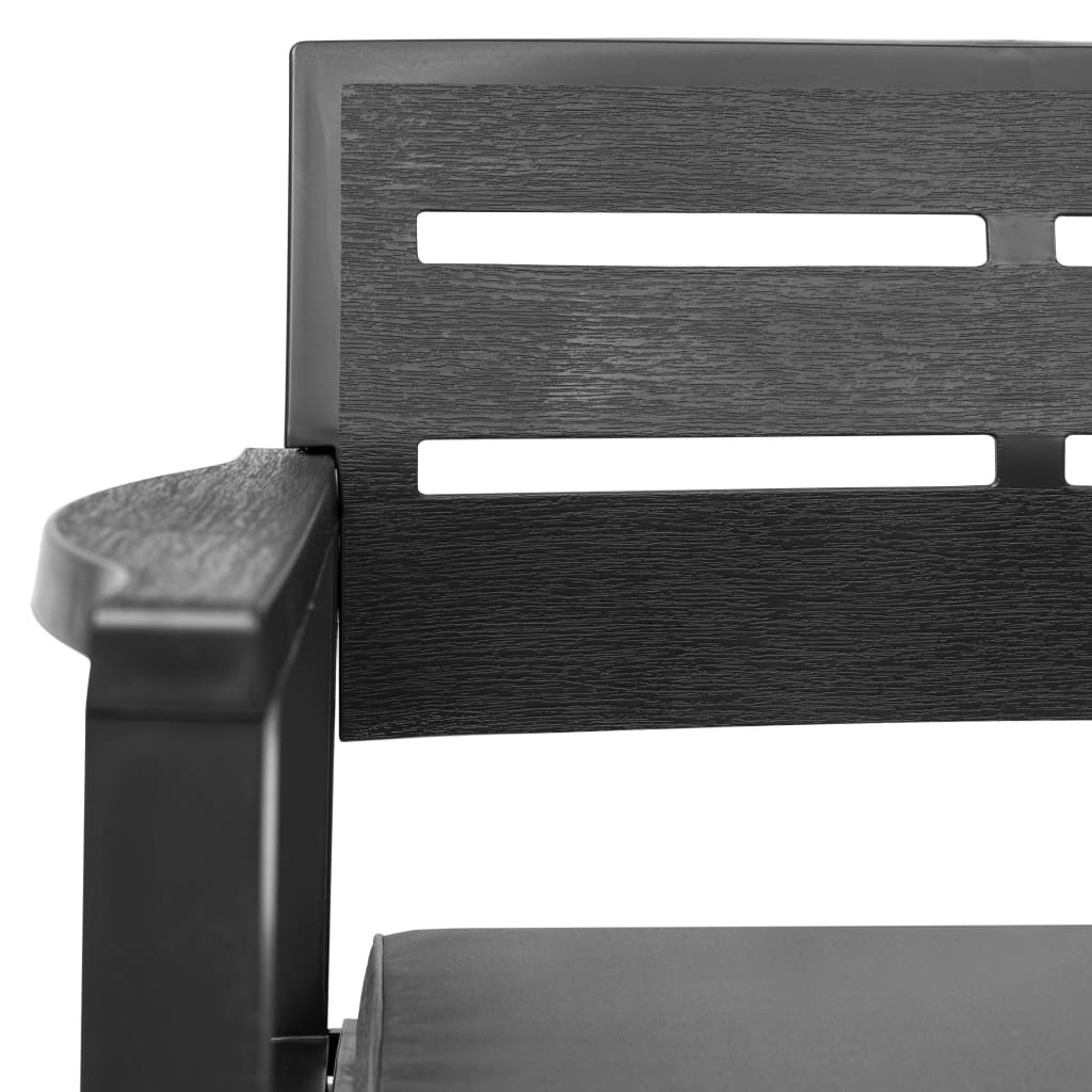 Patio Lounge Set Set of 4 Anthracite Plastic Medium Lightweight
