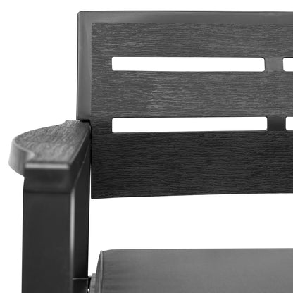 Patio Lounge Set Set of 4 Anthracite Plastic Medium Lightweight