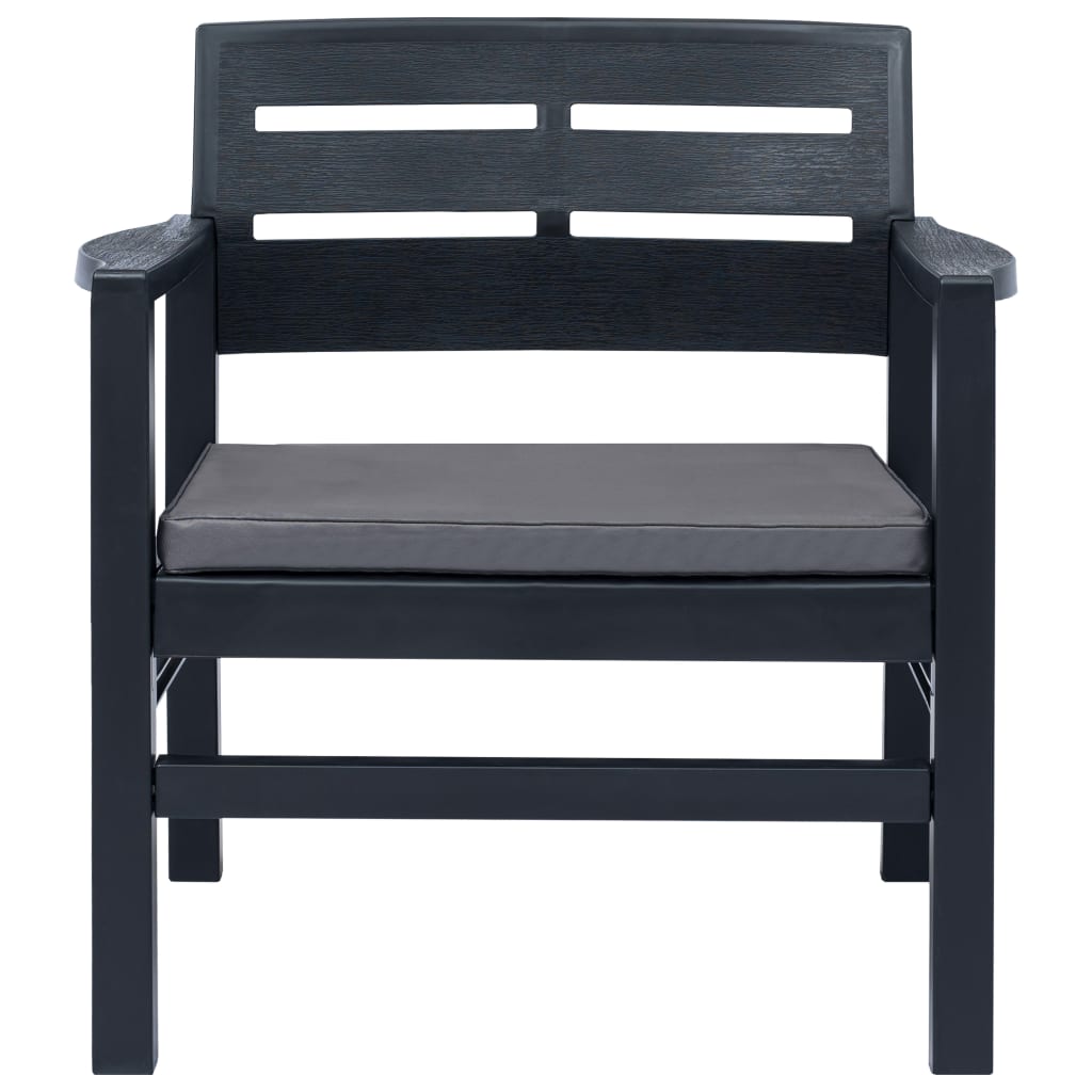 Patio Lounge Set Set of 4 Anthracite Plastic Medium Lightweight