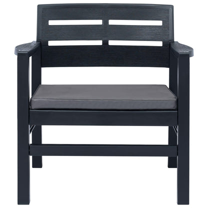 Patio Lounge Set Set of 4 Anthracite Plastic Medium Lightweight