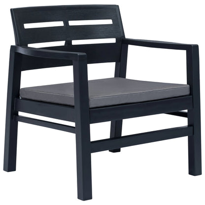 Patio Lounge Set Set of 4 Anthracite Plastic Medium Lightweight