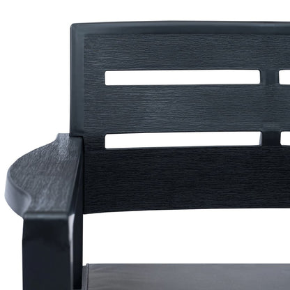 Patio Lounge Set Set of 4 Anthracite Plastic Medium Lightweight