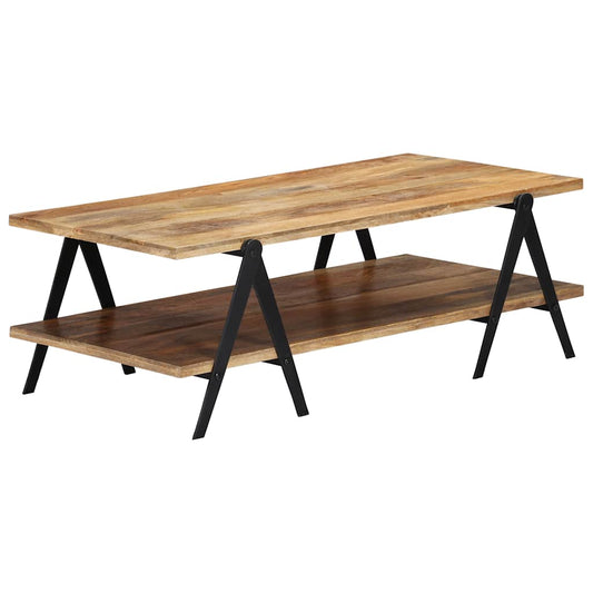 Coffee Table Brown Solid mango wood, powder-coated steel Medium