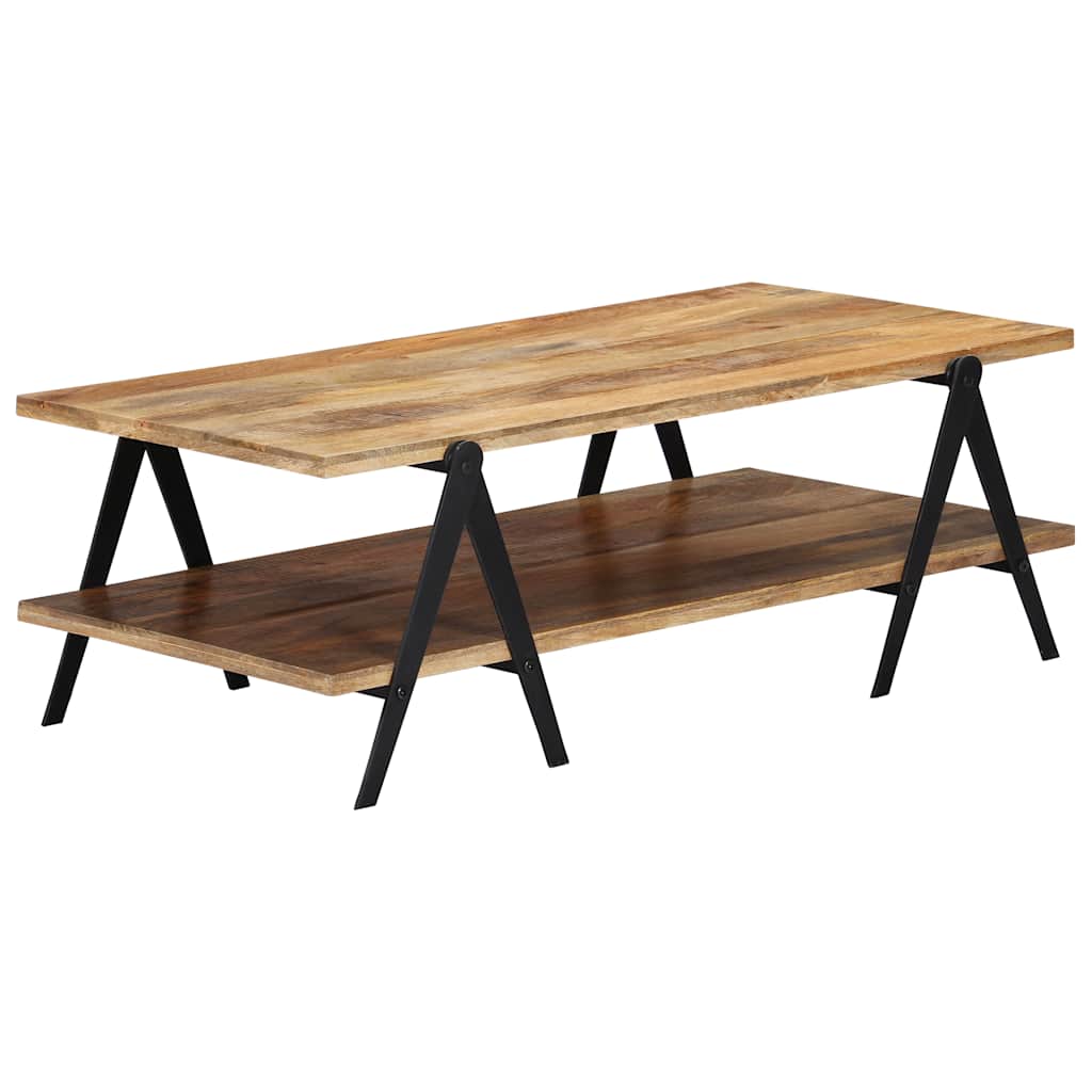 Coffee Table Brown Solid mango wood, powder-coated steel Medium