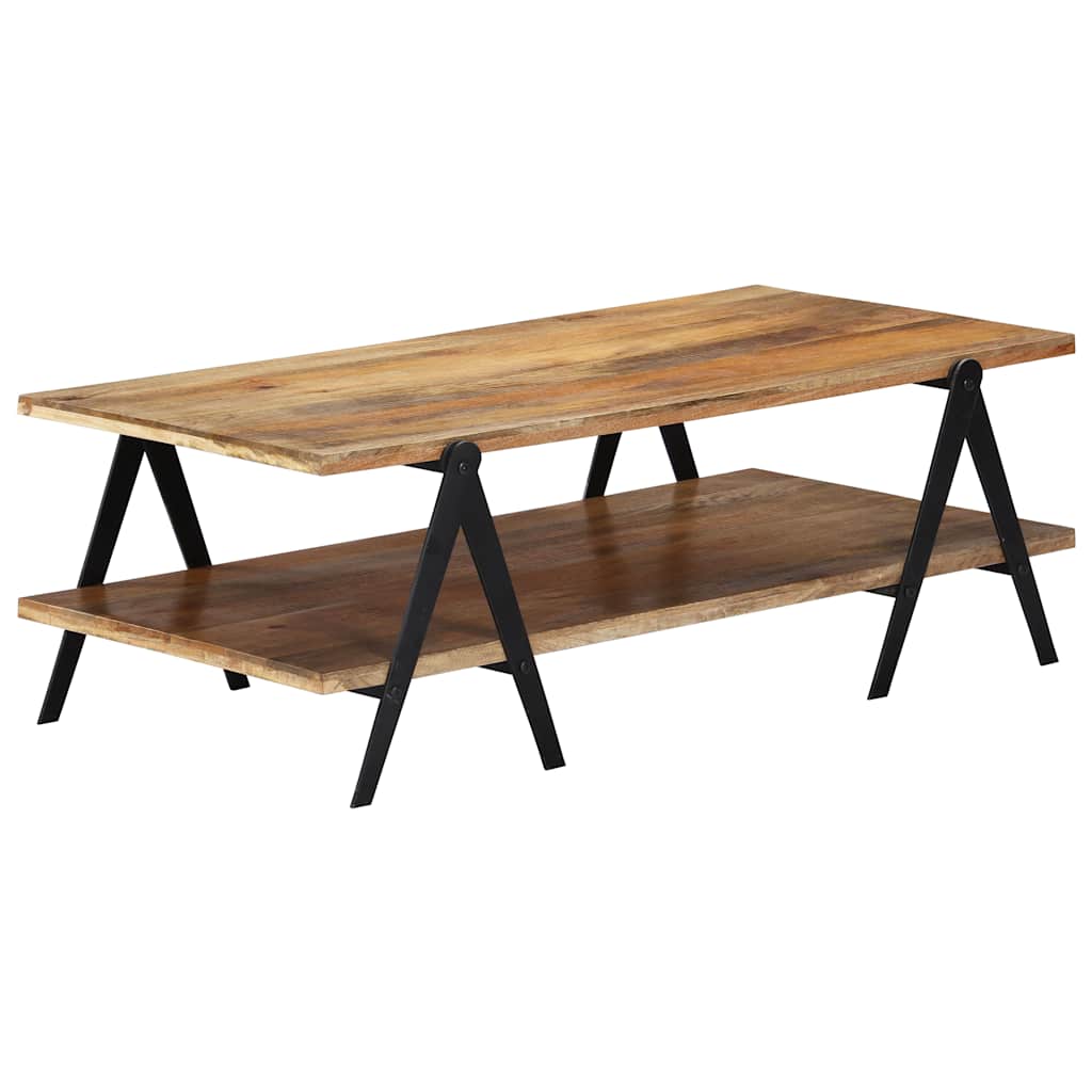 Coffee Table Brown Solid mango wood, powder-coated steel Medium