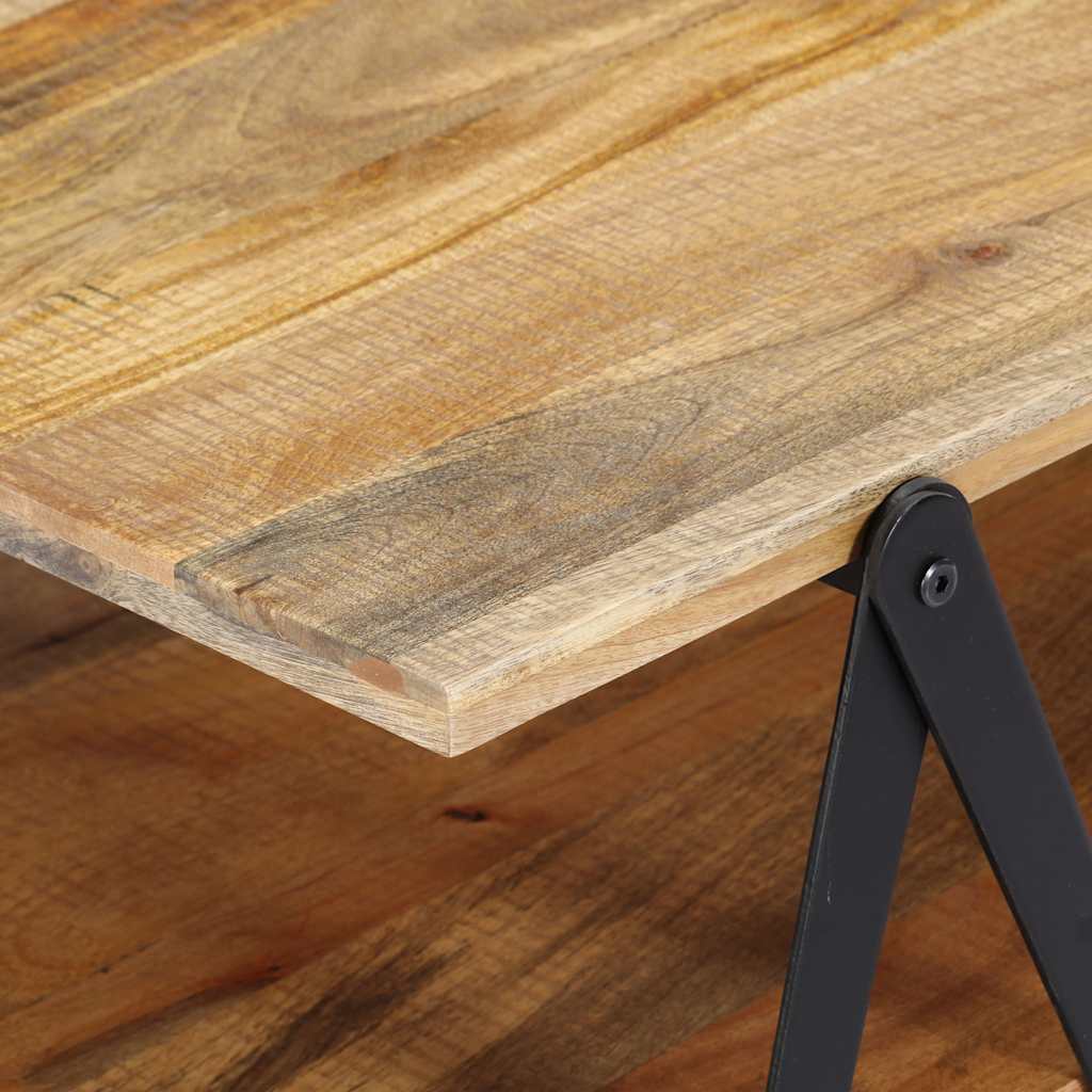 Coffee Table Brown Solid mango wood, powder-coated steel Medium