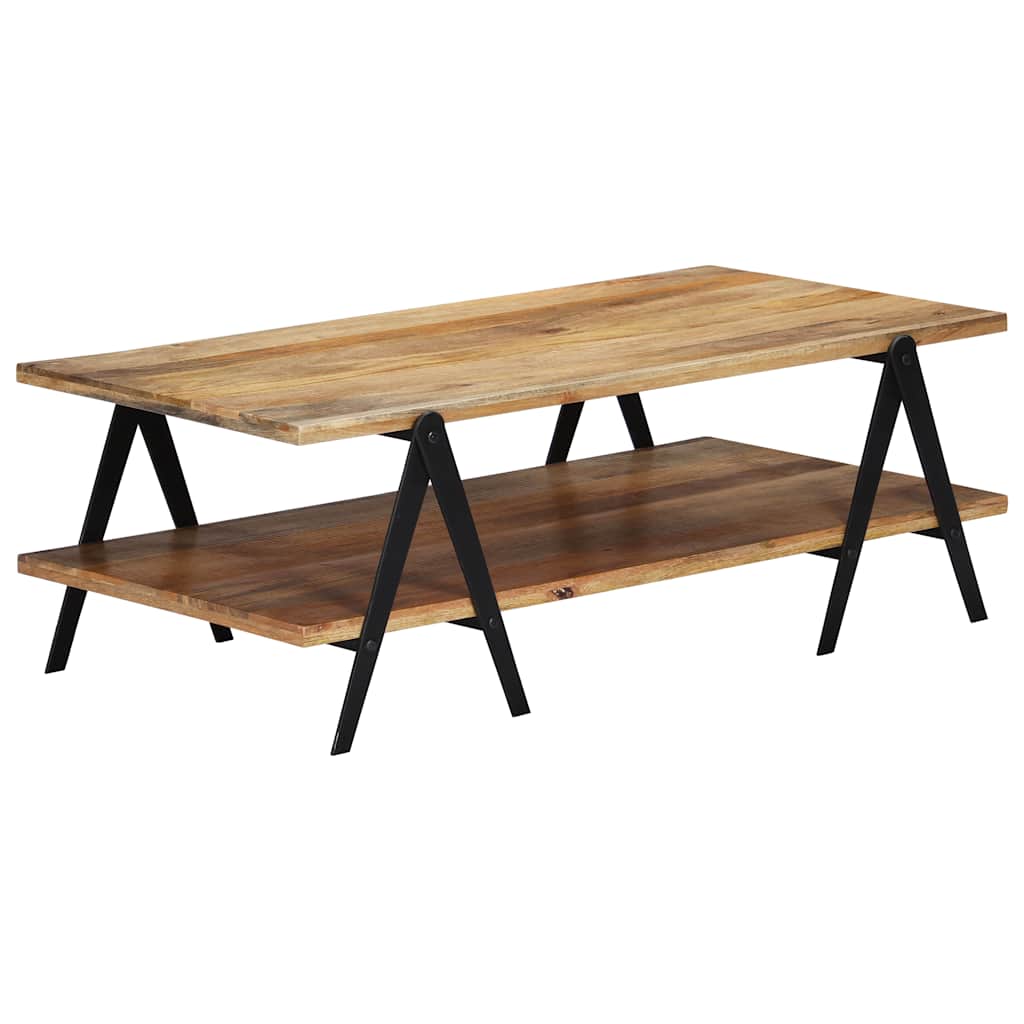 Coffee Table Brown Solid mango wood, powder-coated steel Medium