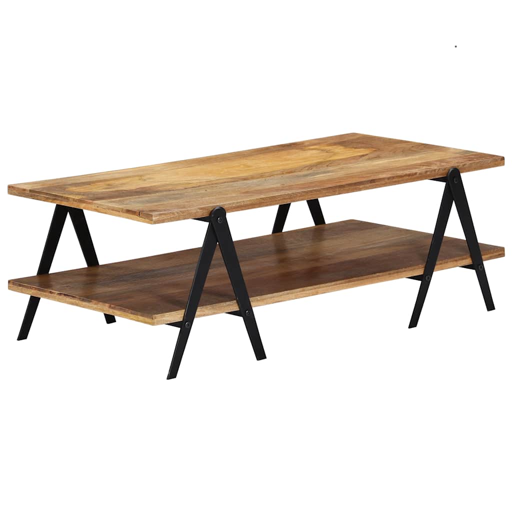 Coffee Table Brown Solid mango wood, powder-coated steel Medium
