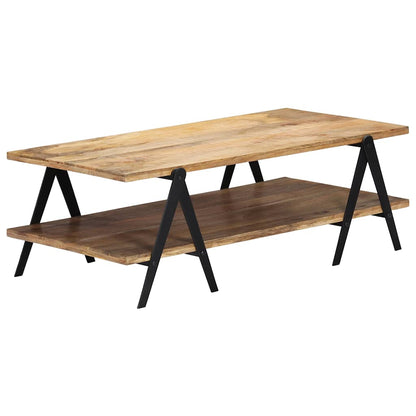 Coffee Table Brown Solid mango wood, powder-coated steel Medium