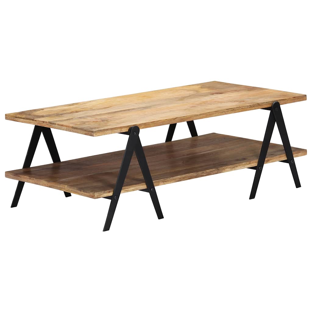 Coffee Table Brown Solid mango wood, powder-coated steel Medium