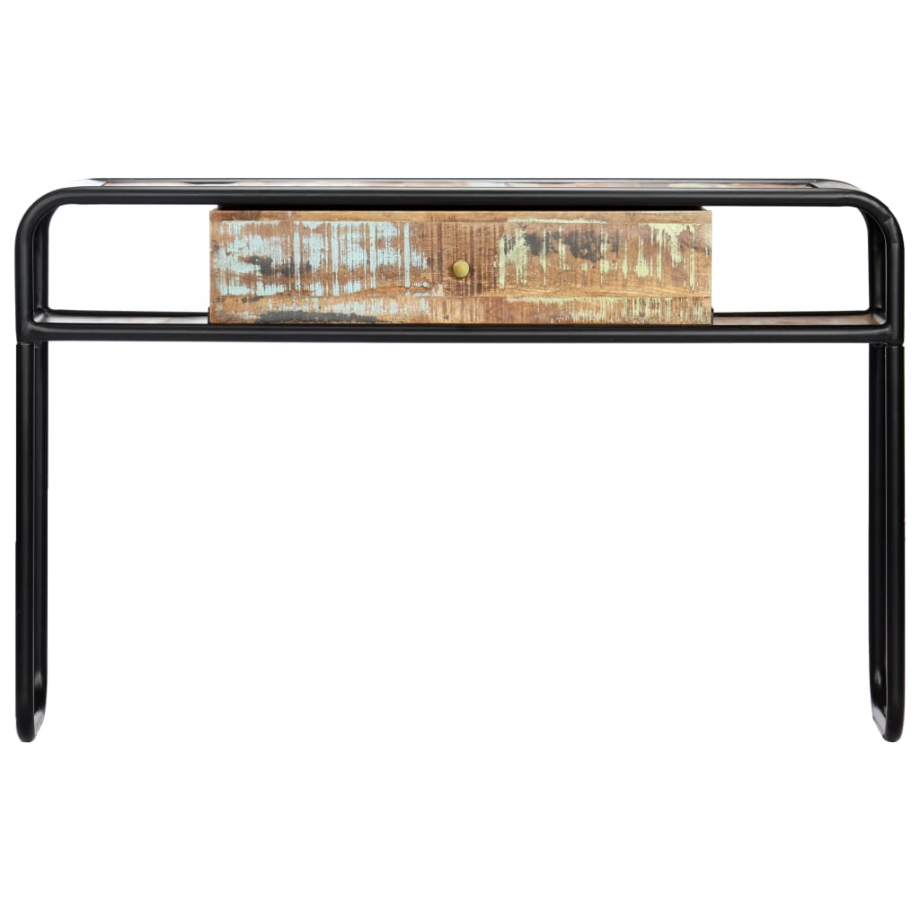 Console Table Multicolour Solid reclaimed wood, powder-coated steel