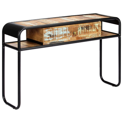 Console Table Multicolour Solid reclaimed wood, powder-coated steel