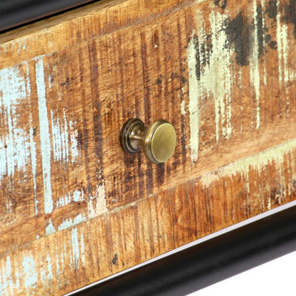 Console Table Multicolour Solid reclaimed wood, powder-coated steel