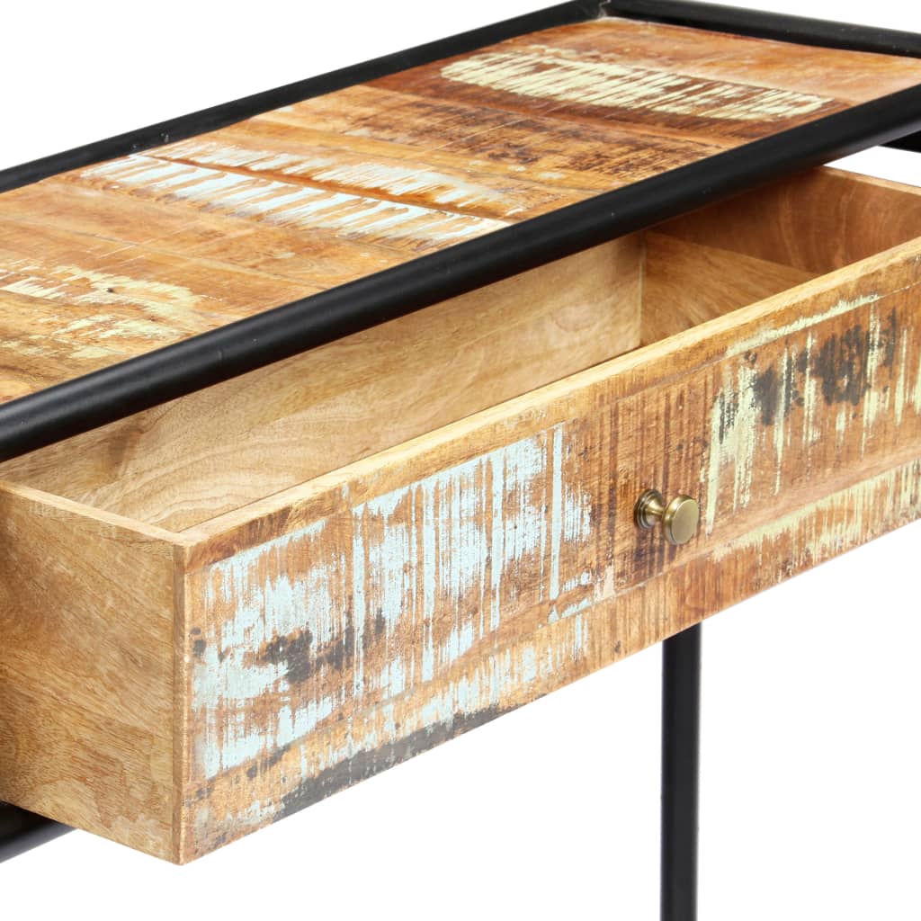 Console Table Multicolour Solid reclaimed wood, powder-coated steel