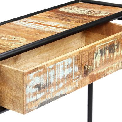 Console Table Multicolour Solid reclaimed wood, powder-coated steel