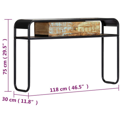 Console Table Multicolour Solid reclaimed wood, powder-coated steel