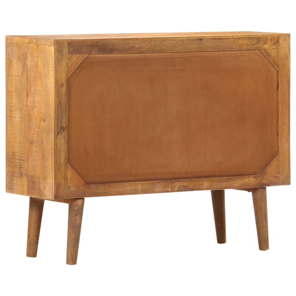 Sideboard Brown with printed patterns Solid mango wood, MDF Medium