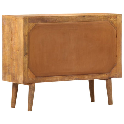 Sideboard Brown with printed patterns Solid mango wood, MDF Medium