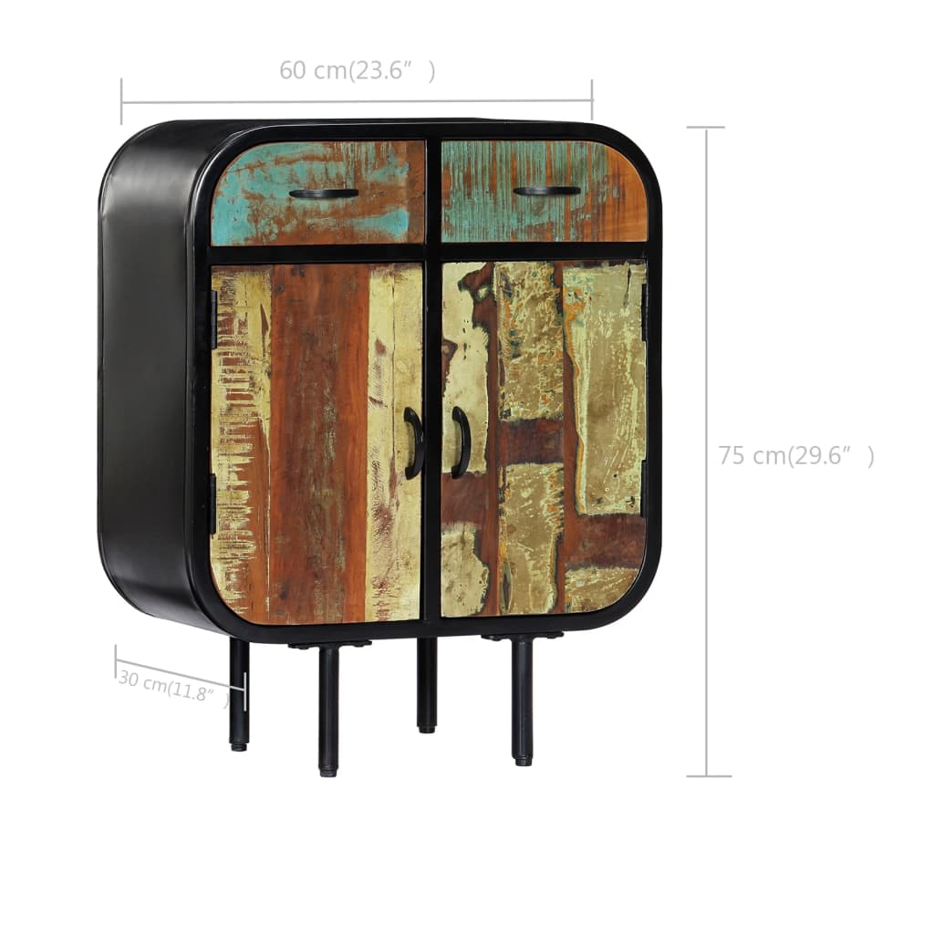 Sideboard Multicolor Solid reclaimed wood, powder-coated iron