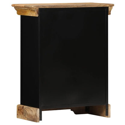 Sideboard Brown and Black Solid Mango Wood and Powder-Coated Iron