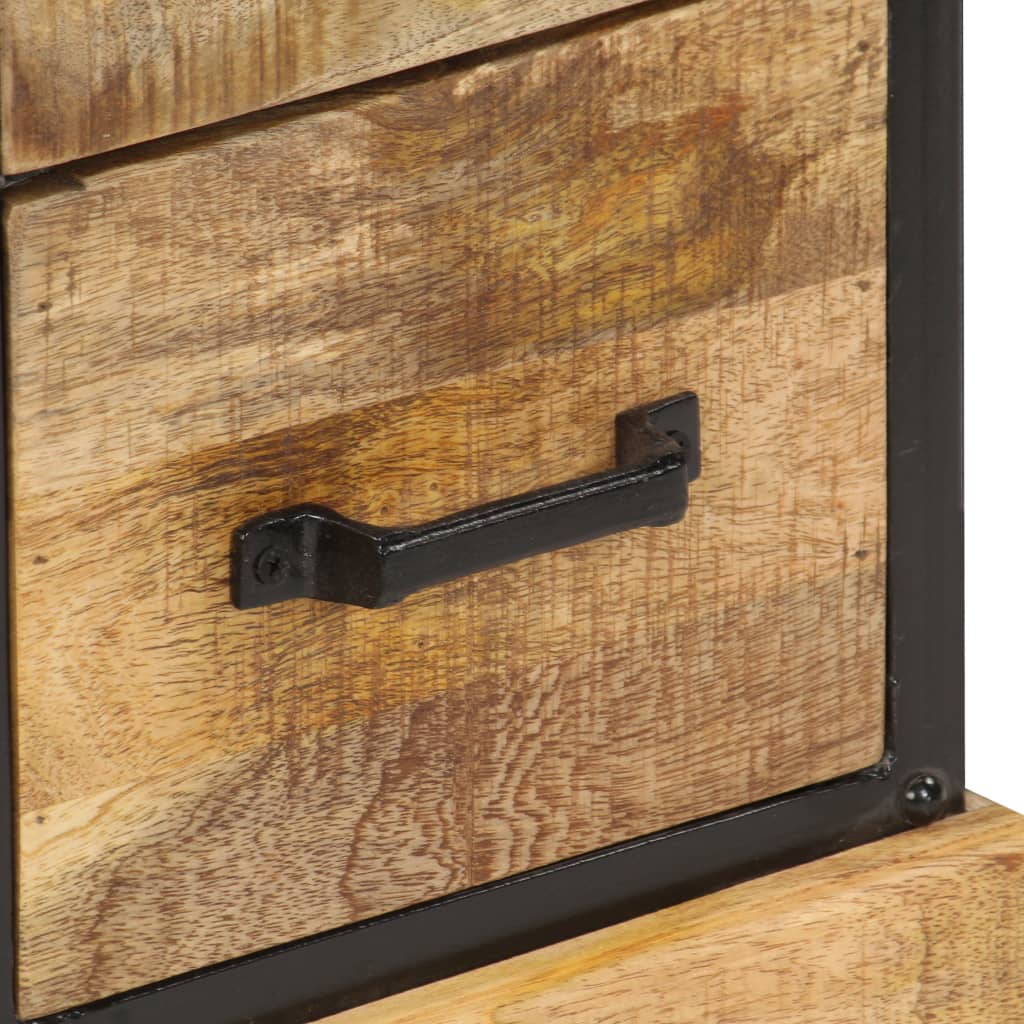 Sideboard Brown and Black Solid Mango Wood and Powder-Coated Iron