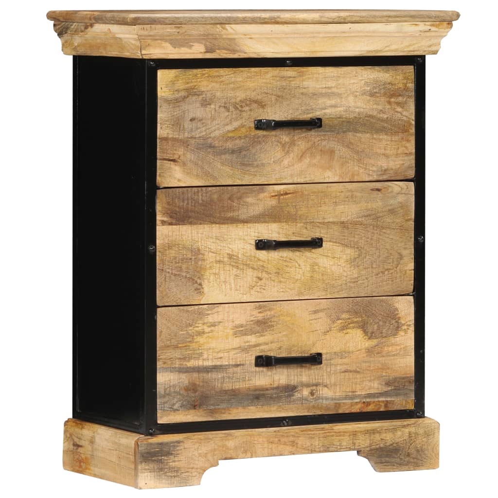 Chest Of Drawers Natural wood with black iron accents