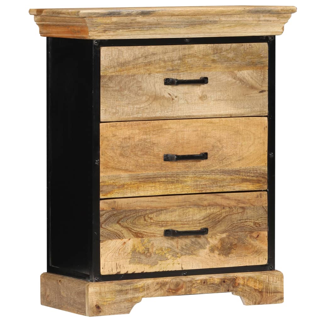 Chest Of Drawers Natural wood with black iron accents