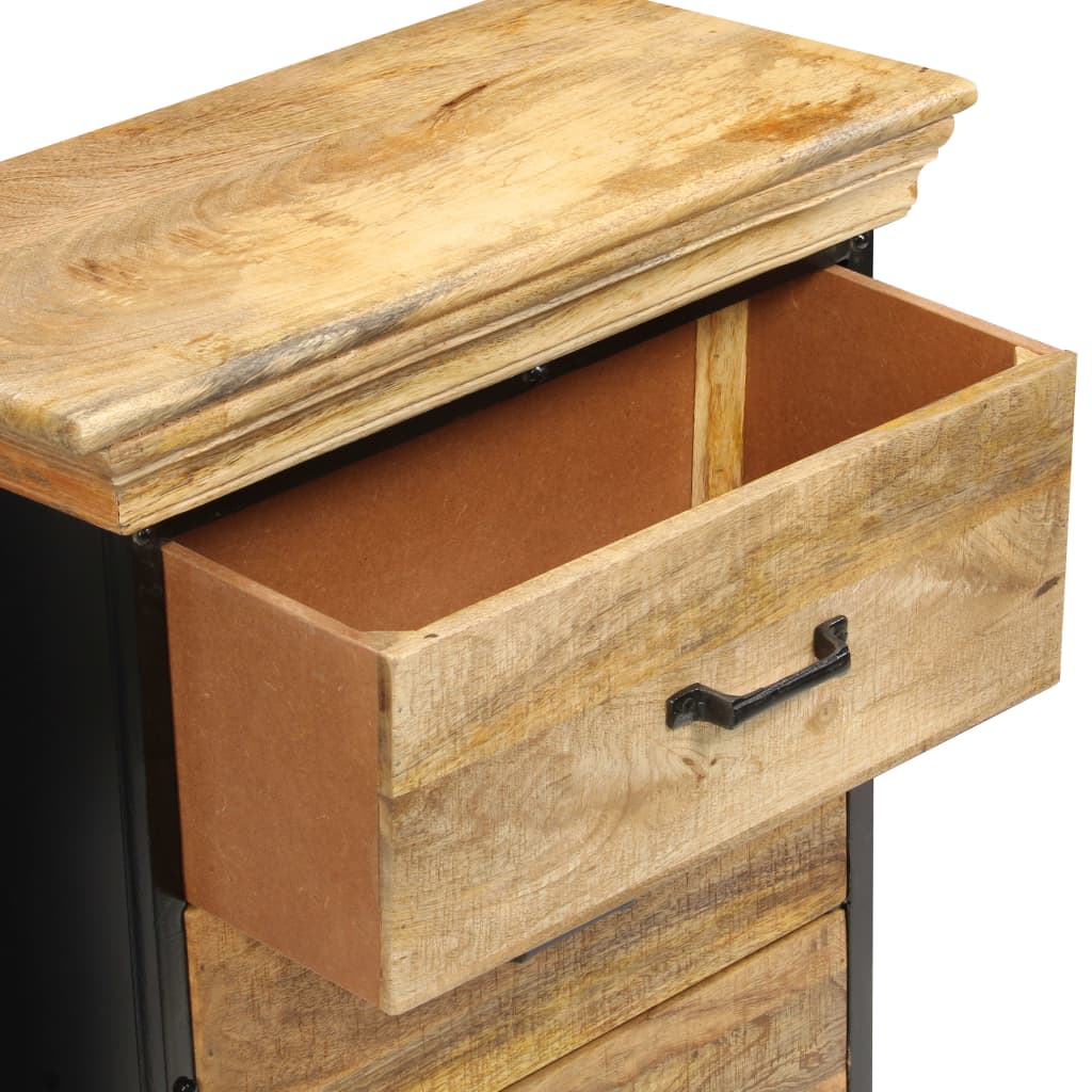 Chest Of Drawers Natural wood with black iron accents