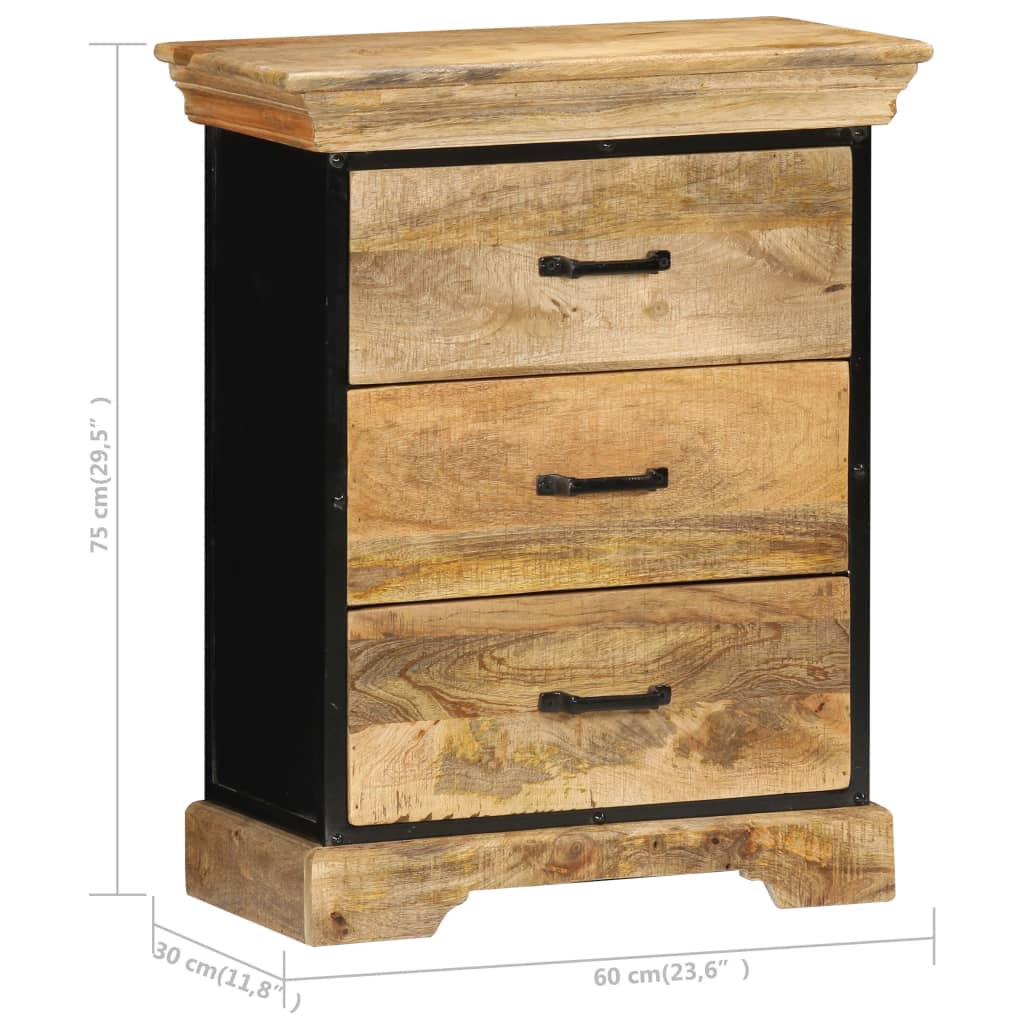 Chest Of Drawers Natural wood with black iron accents