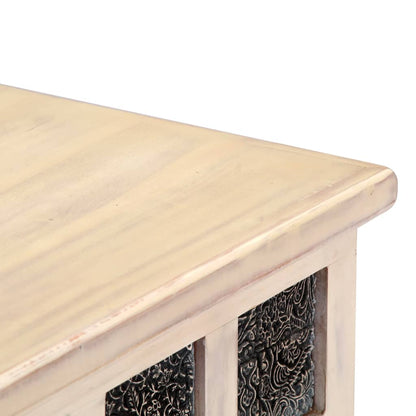 Storage Box White Solid Acacia Wood 43.3 in Storage Box