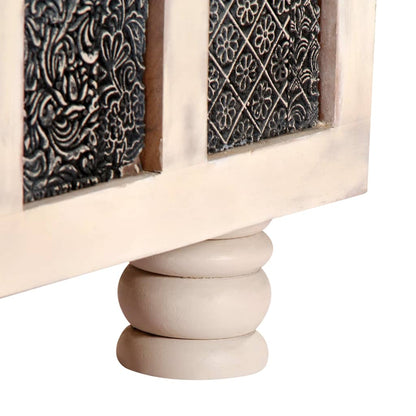Storage Box White Solid Acacia Wood 43.3 in Storage Box