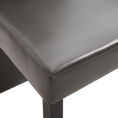 Dining Chair Set of 4 Gray Faux Leather and Wood Medium
