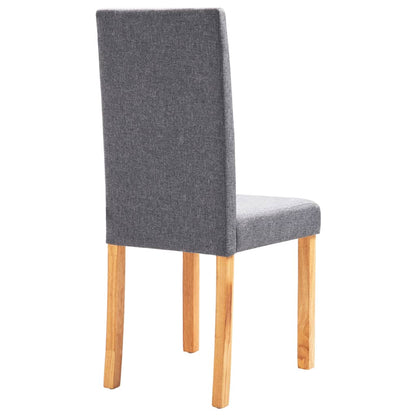 Dining Chair Set of 2 Light Gray Fabric and Rubber wood Regular