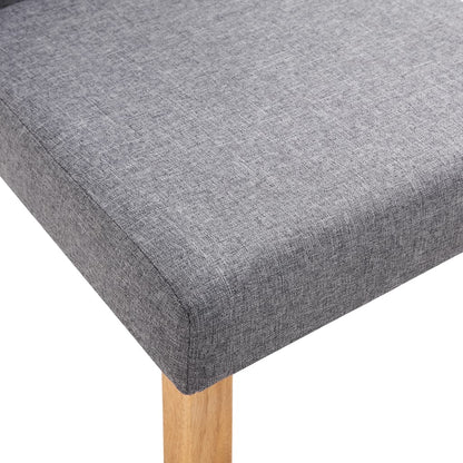Dining Chair Set of 4 Light Gray Fabric and Rubber Wood Medium