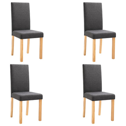 Dining Chair Set of 4 Dark Gray Fabric Standard Ergonomic