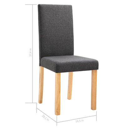 Dining Chair Set of 4 Dark Gray Fabric Standard Ergonomic
