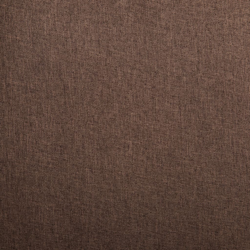 Dining Chair Set of 4 Brown Fabric and Solid Rubber Wood Medium