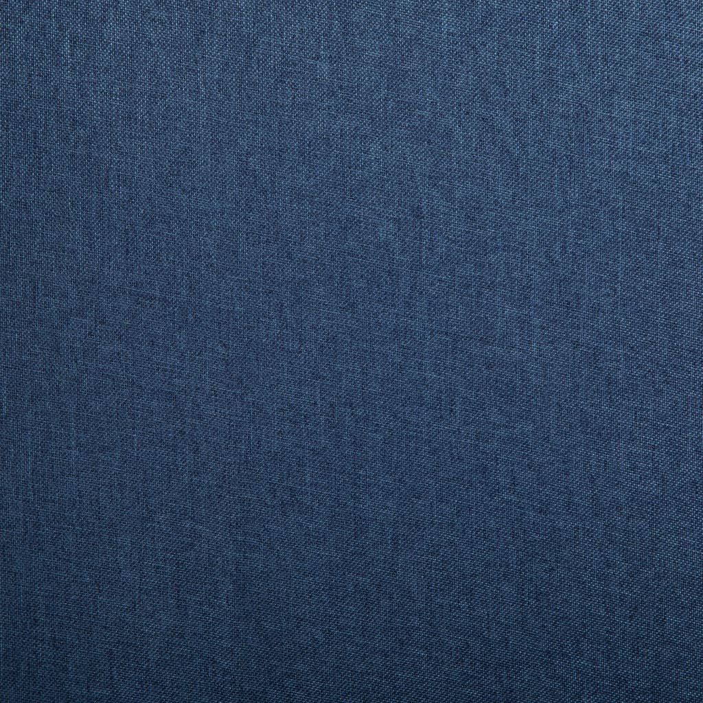 Dining Chair Set of 4 Blue Fabric and rubber wood Standard