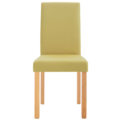 Dining Chair Set of 4 Green Fabric and Rubber wood Standard