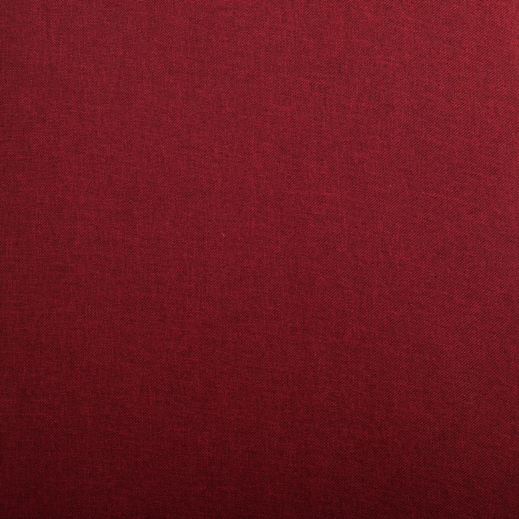 Dining Chair Set of 2 Wine Red Fabric and Rubber Wood Standard