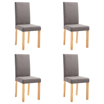 Dining Chair Set of 4 Taupe Fabric Medium Ergonomic